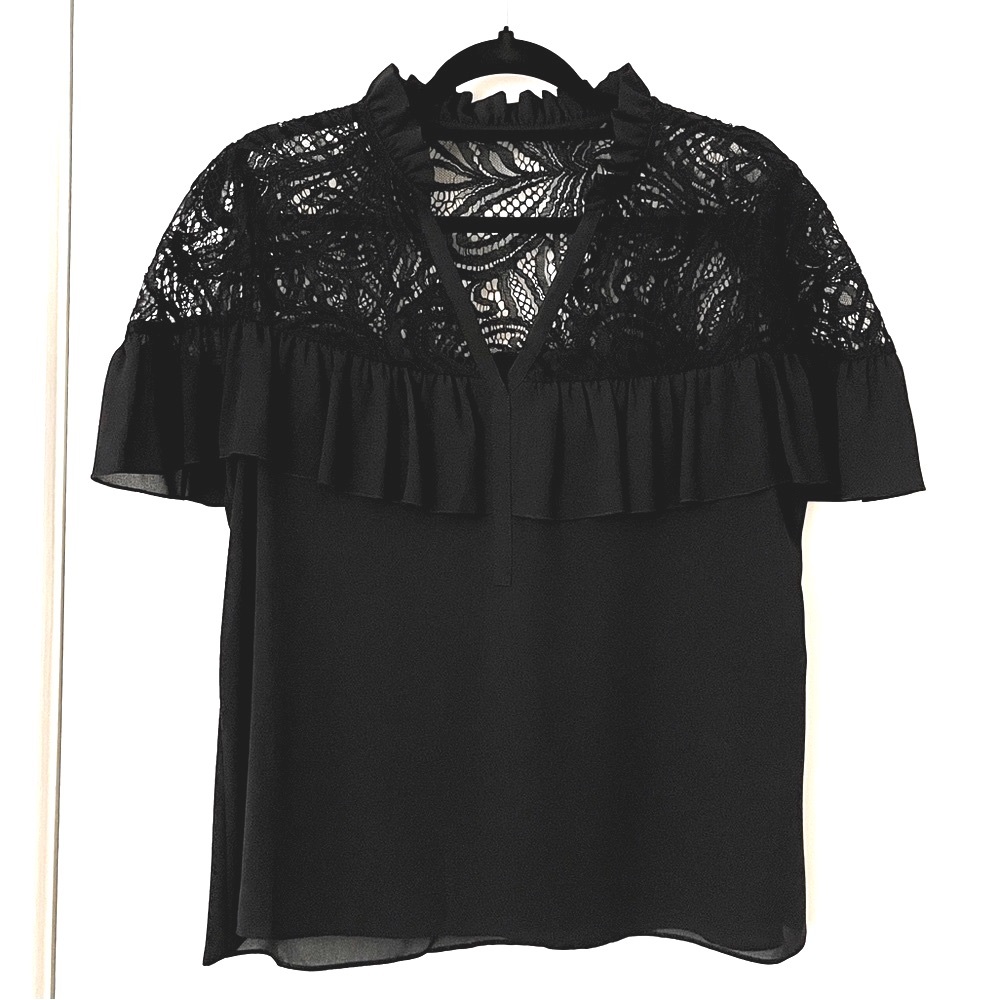 Lilly Pulitzer Marbella Black Lace, Top Size M NWOT